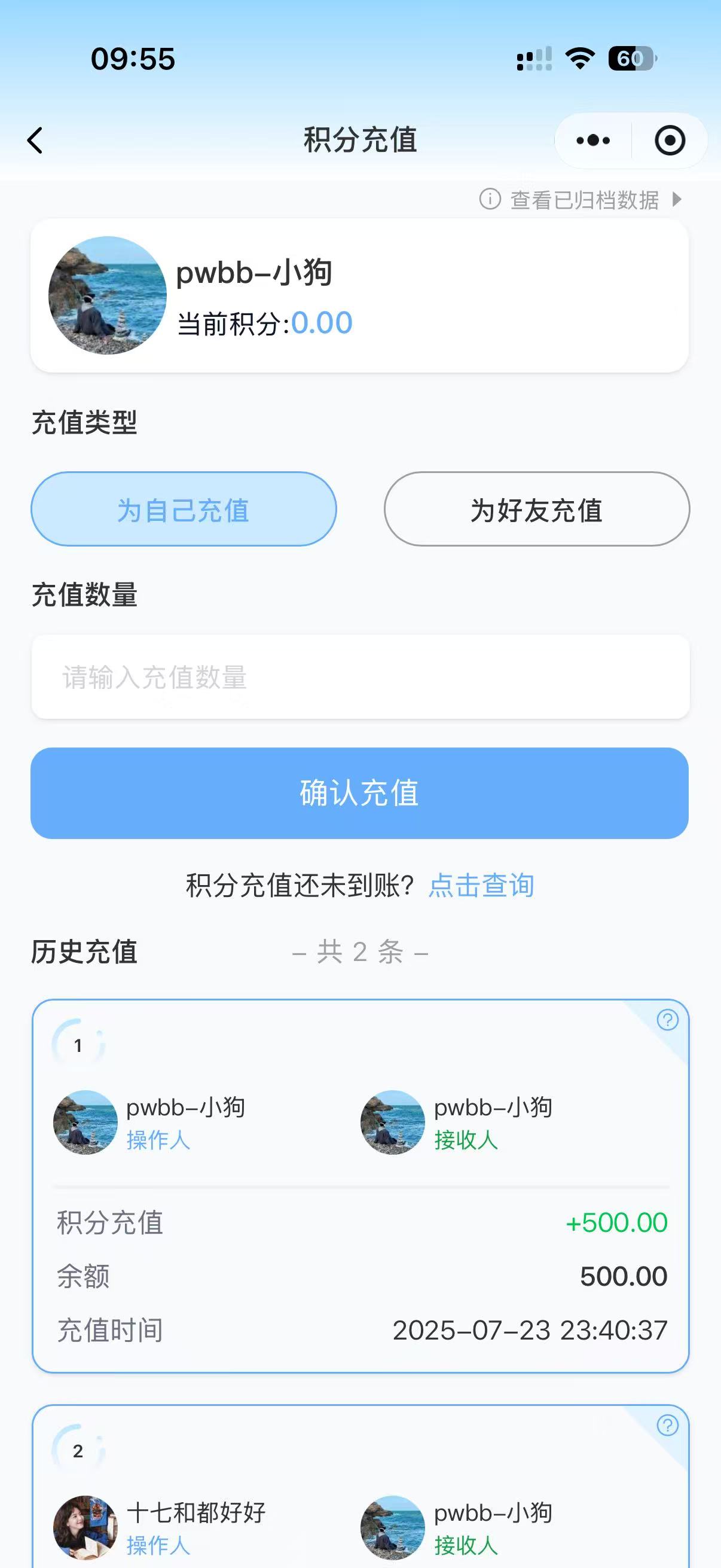 积分体系界面